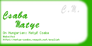 csaba matye business card